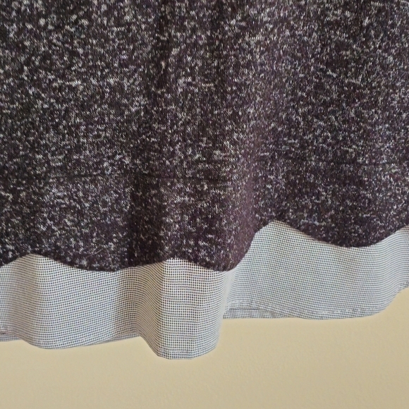 Faith and Joy Dark Grey Top & Plaid Jeweled Collar Size Large - Picture 10 of 11